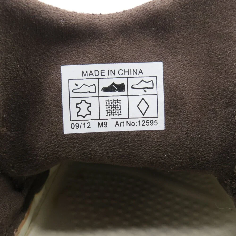 CROCS Men's Dark Brown Pebbled Leather Boat Shoes Size 9